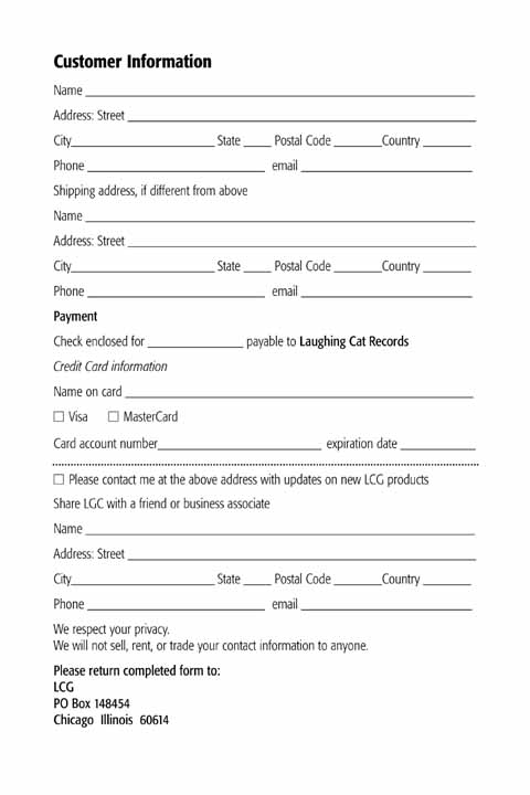 Order Form Back